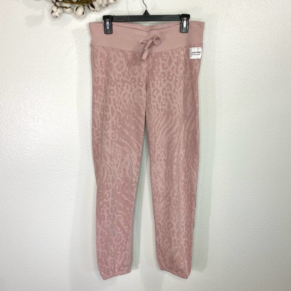 Calvin Klein Pants - Calvin Klein Performance Joggers Size Medium Sweatpants Pink Animal Print Lounge